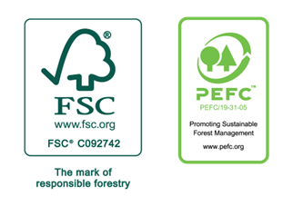 FSC and PEFC logo certifications