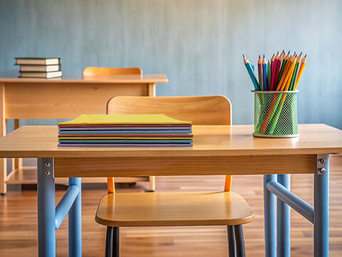 Edesk with books pencils 1200 800