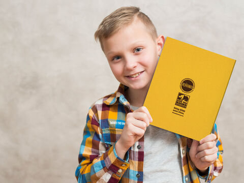 Boy presenting RHINO back